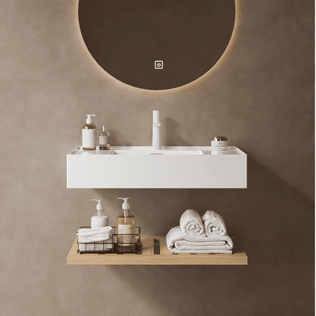 30" Floating Vanity Bathroom with Vessel Sink – Wall-Mounted