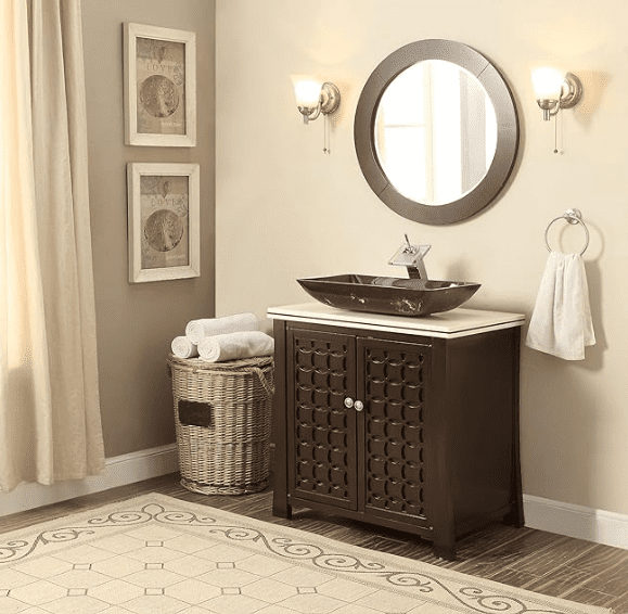 30 inch Giovanni Vessel Sink Bathroom Sink Vanity with Matching Mirror