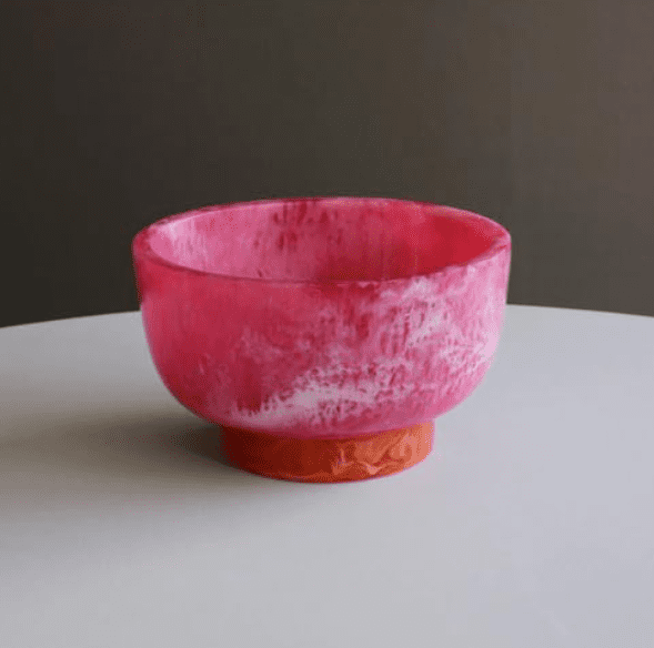 Beatriz Ball RESIN Rio Small Bowl with Base - Pink and Orange