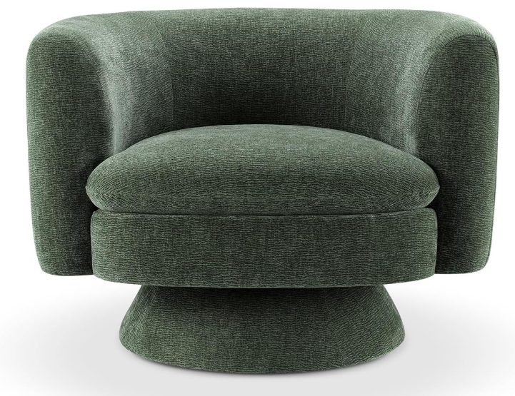 CHERS 360-degree Swivel Accent Chair, Velvet Green