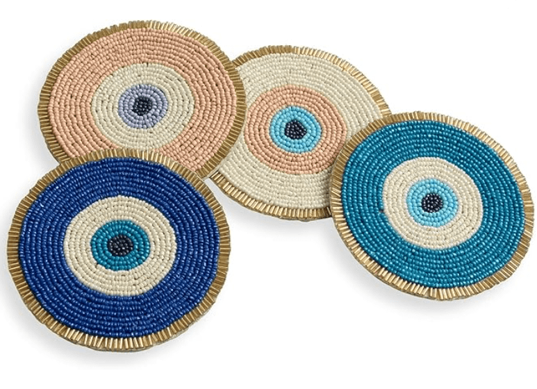 Folkulture Beaded Coasters for Drinks - Set of 4