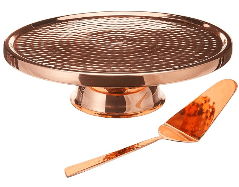 Godinger Cake Stand/Server with Copper Finish