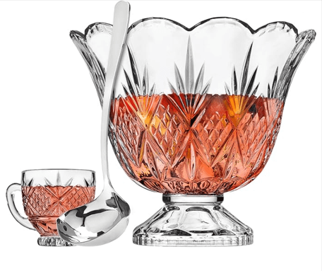 Godinger Dublin Crystal Punch Bowl Set with 8 Cups and Ladle - 10 Piece Set 4