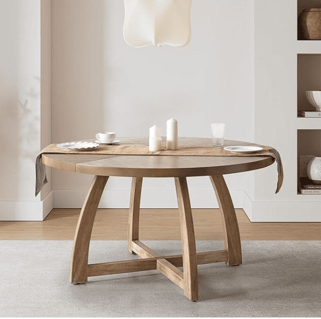 HULALA HOME 54-Inch Round Dining Table for 6 People