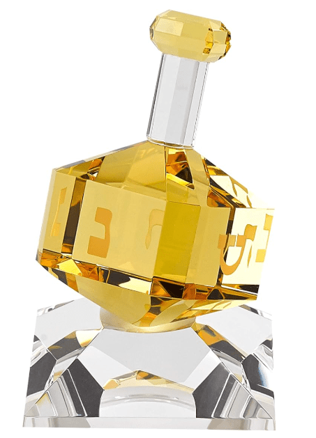 Handcrafted Amber Dreidel on Stand