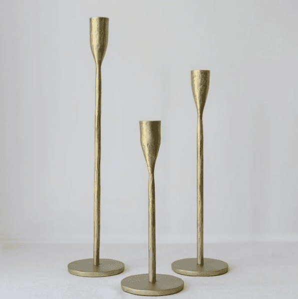 Holiday Collection Iron Taper Candlestick Holders - Set of 3