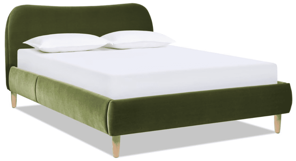 Jennifer Taylor Home Roman Curved Headboard Performance Velvet Upholstered Modern Platform Bed Frame