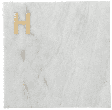 Monogram Marble Cheese Board - Personalized Charcuterie Board with Brass Initial 2