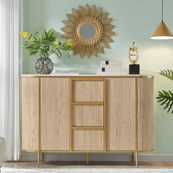 OKD Modern 54" Fluted Sideboard Buffet Cabinet