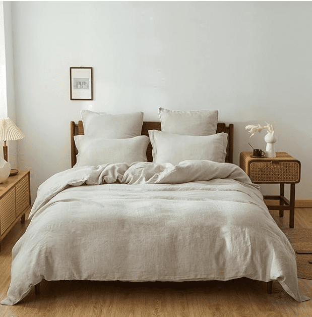 Simple&Opulence 100% Linen Duvet Cover Set, Comforter Cover with 2 Pillowcases