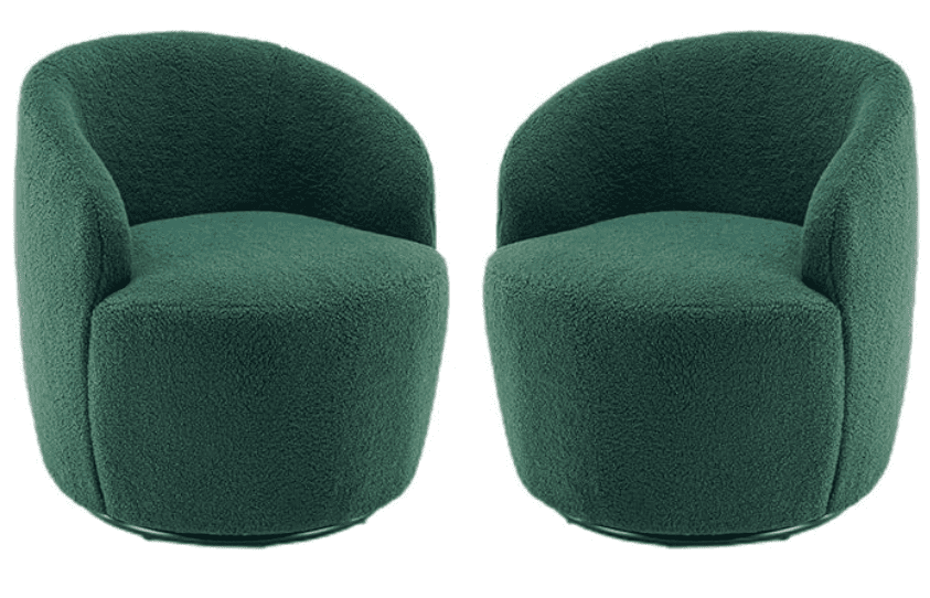 Ucloveria Round Swivel Chairs, Set of 2