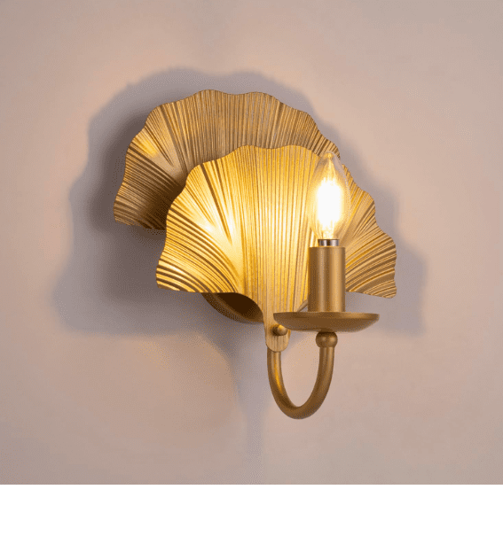 Wellmet Ginkgo Leaf Wall Sconce, Gold