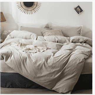 Duvet Cover Set 100% Washed Cotton Linen