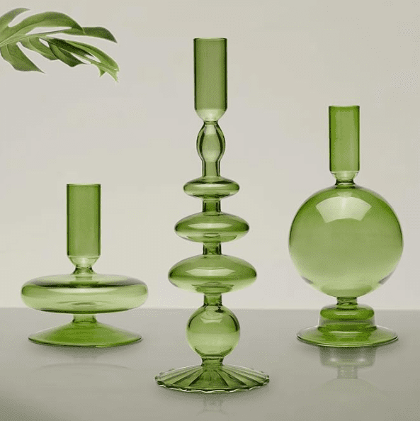 3PCS Glass Candlestick Holders