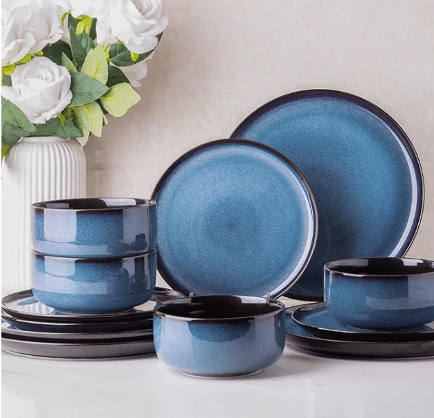 Handmade Porcelain Plates and Bowls Set