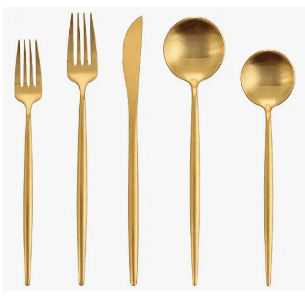 Oliviola Matte Gold 40-Piece Flatware