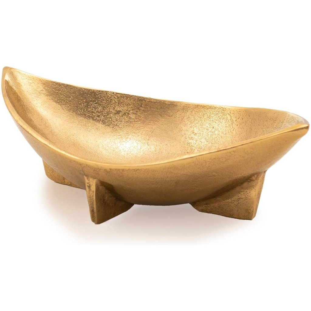 Modern Day Accents Ojo Large Gold Eye Shape Bowl – Decorative Fruit Bowl for Home and Kitchen