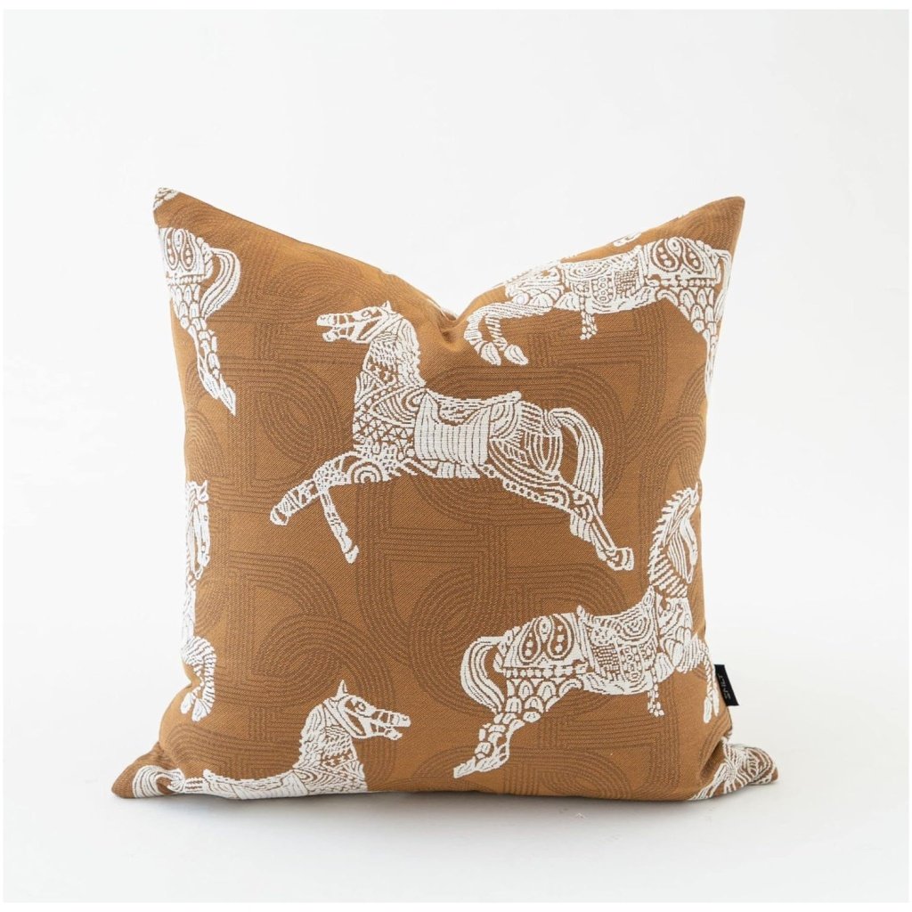 Croker Horse Chenille Embroidered Pillow Cover