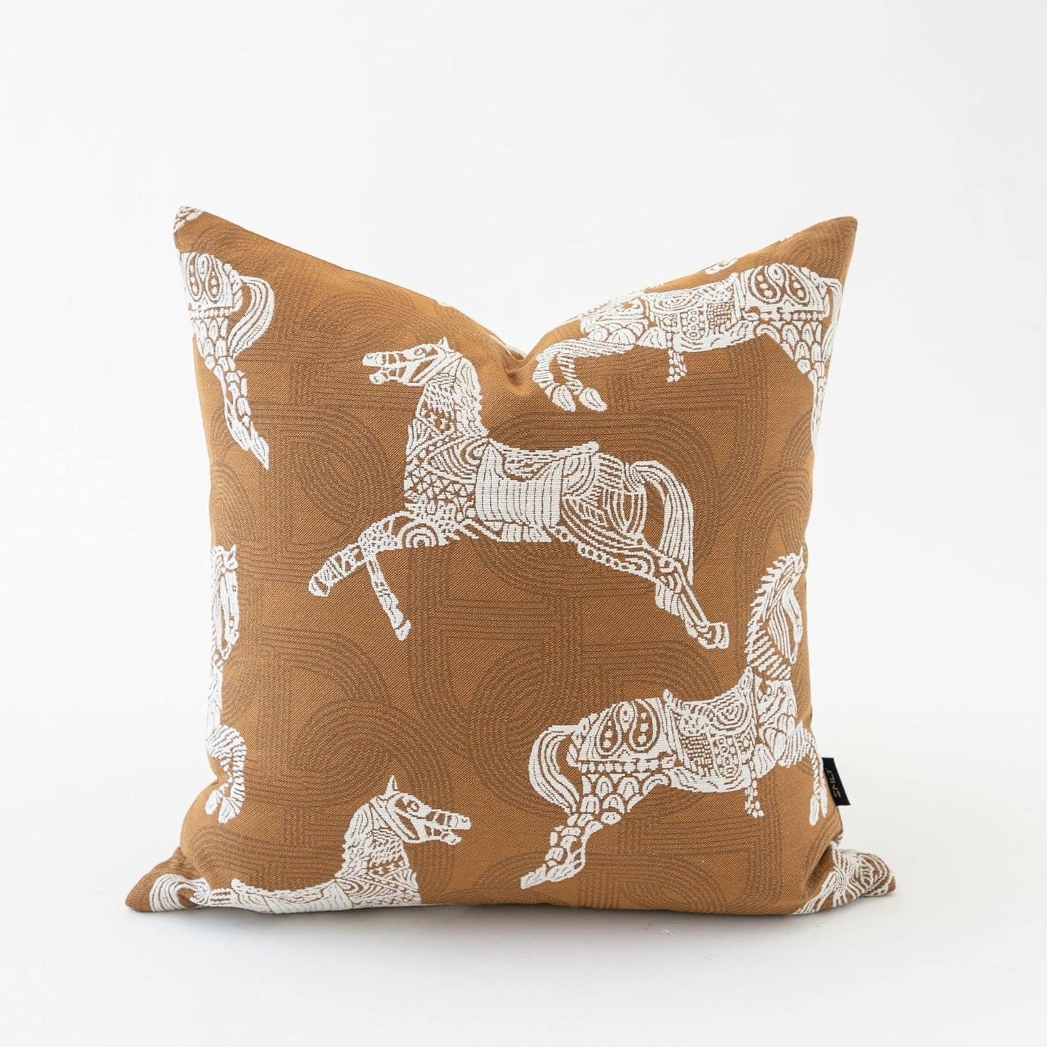 Croker Horse Chenille Embroidered Pillow Cover