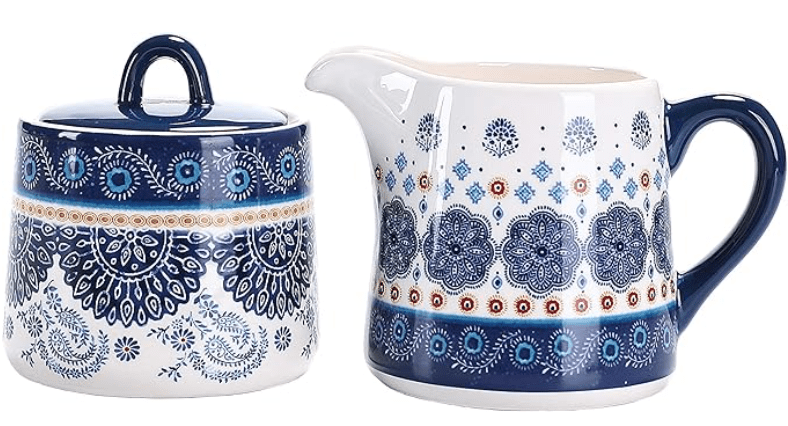 Bico Blue Talavera Cream and Sugar Set