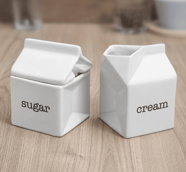 Milk Carton Sugar and Creamer Set