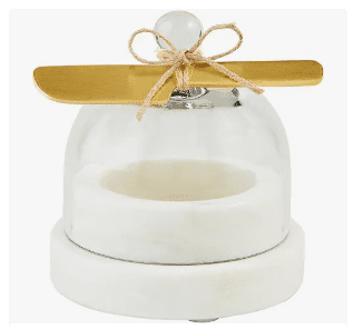 Mud Pie Round Marble Butter Dish