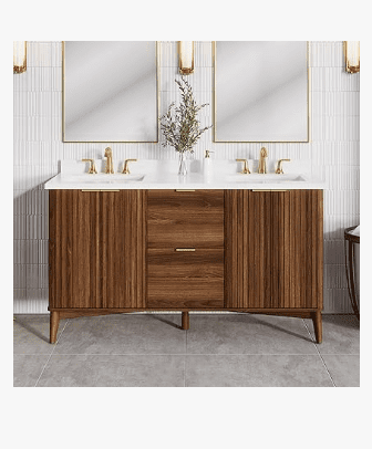 Indy 60" Double Sink Bathroom Vanity with Marble Top