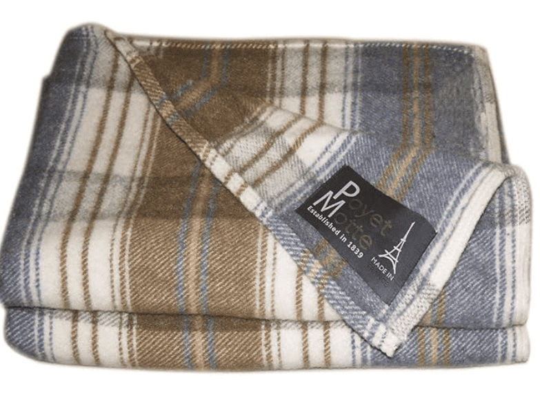 oyet Motte Chevreuse Heavyweight Wool Blend Oversized Blanket, Machine Washable (Twin Size, Blue Stripe)