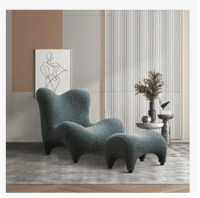 Sherpa accent chair with ottoman
