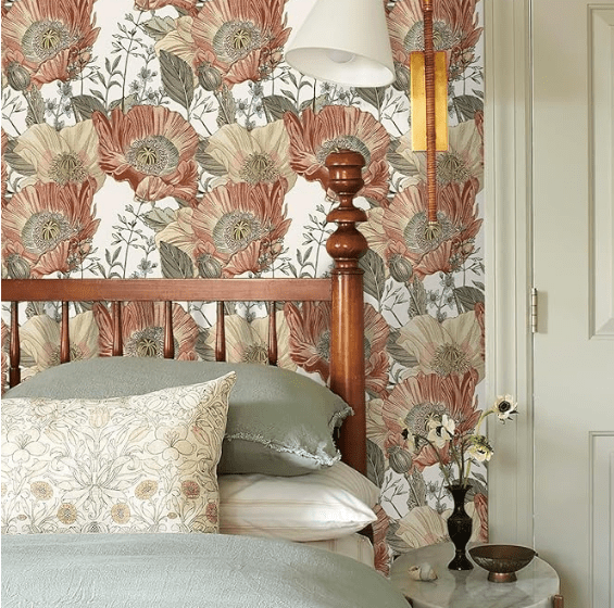 Textured Boho Floral Wallpaper