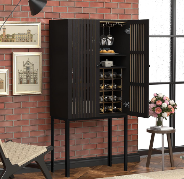 ARTPOWER Bar Cabinet with Tall Legs