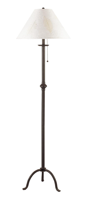 Cal Lighting BO-903FL Iron Floor Lamp with Pull Chain, Matte Black