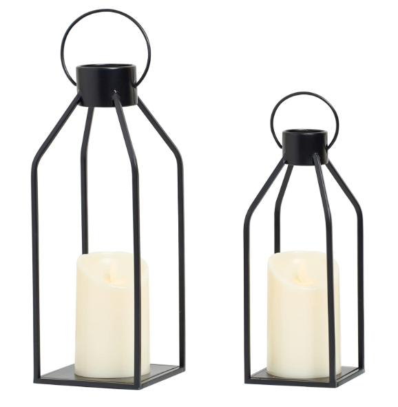 HPC Black Metal Candle Lanterns