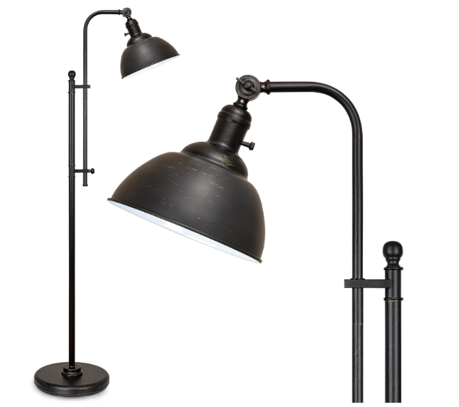 Industrial Aged Bronze Floor Lamp, 3 Color Temperature