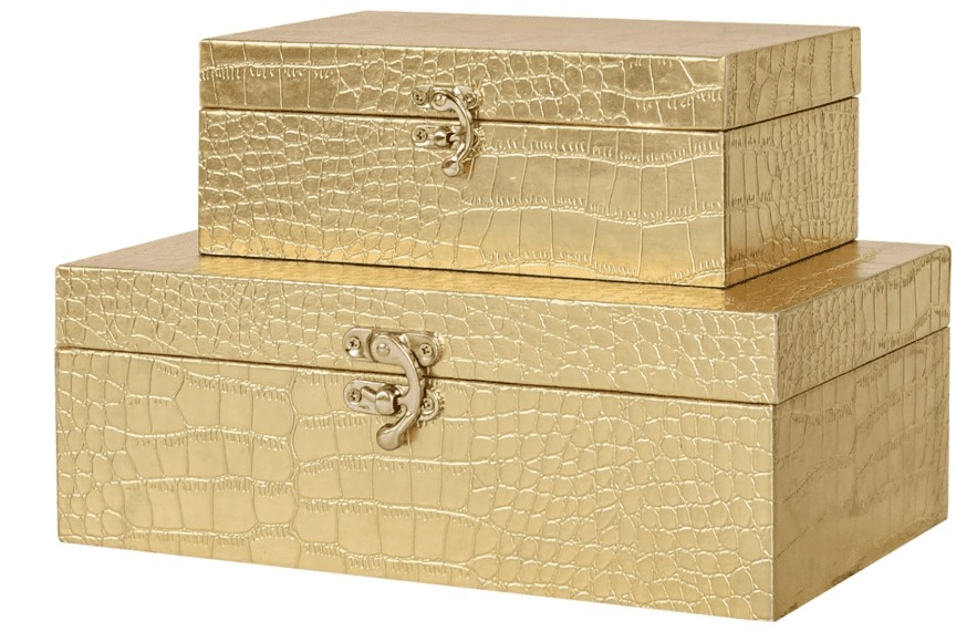 Jumbo Humble Set of 2 Wooden Decorative Nesting Storage Boxes