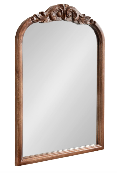 Kate and Laurel Arendahl Traditional Arch Wall Mirror, Walnut Brown