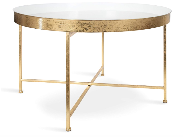 Kate and Laurel Celia Modern Glam Round Metal Coffee Table