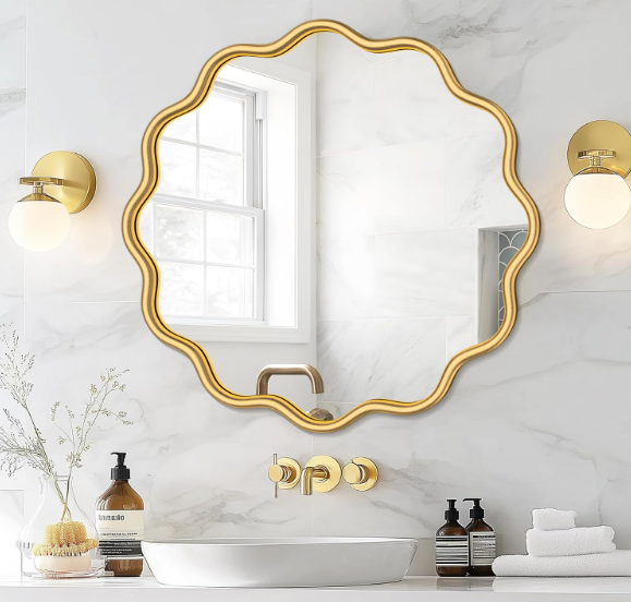 PROHOMEWARE 24inch Gold Round Mirror