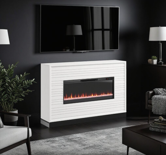 Realcozy Malibu Modern 64-Inch Electric Fireplace Mantel