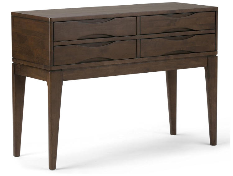 SIMPLIHOME Harper Solid Wood Mid Century Modern Hallway Console