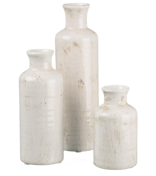 Sullivans White Ceramic Vase Set