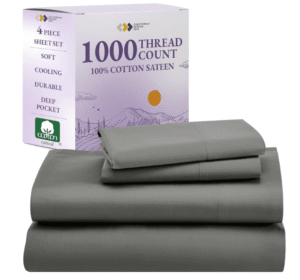 1000 thread count sheet set, 100 % cotton, king, grey
