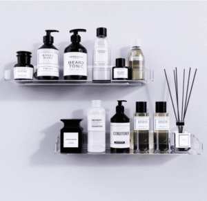 Arcylic caddy shelves, shower, bath, home wall storage, 2 pack