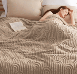 Bedsure fleece blanket, queen, brown