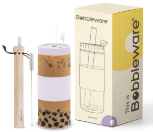 Bobbleware boba cup with lid and straw