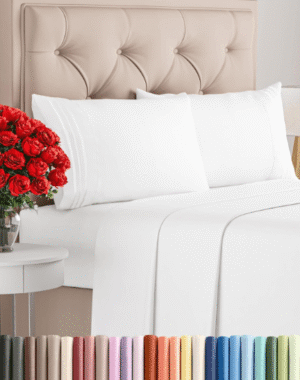 Breathable and cooling 4 piece luxury bedding set, queen