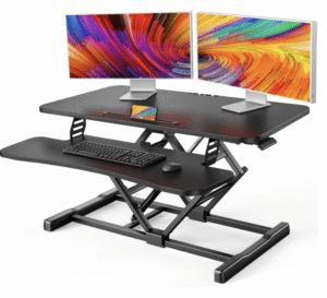 Huanuo sit to stand desk with keyboard tray