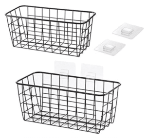 Hanging kitchen baskets, no drill, 2 pack