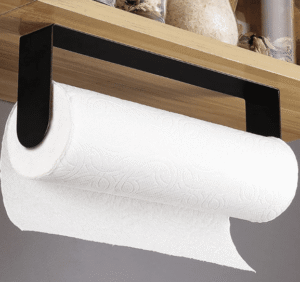 Paper towel holder, self adhesive, black, stainless steel