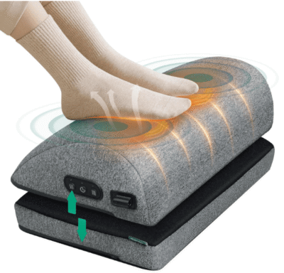 Snailax Footrest, Heated Ergonomic, Adjustable Height and Vibrating Massage Modes